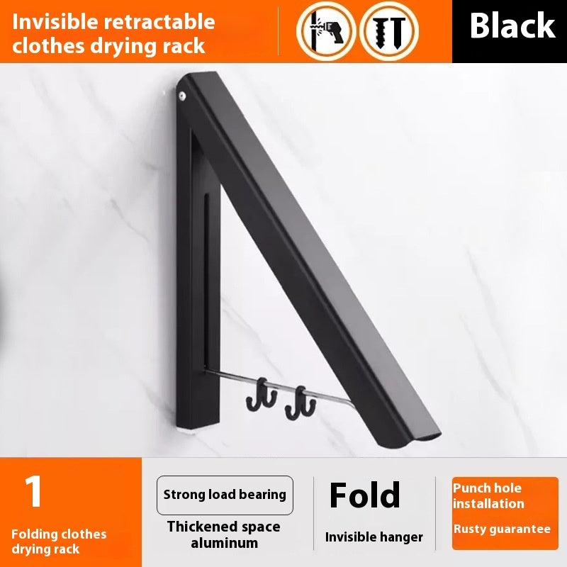 Foldable Punch-Free Wall Hanger – Space Aluminum Coat & Clothes Rack