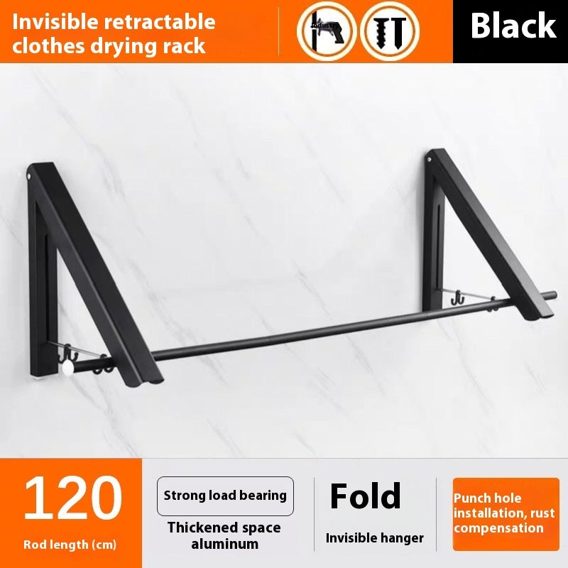 Foldable Punch-Free Wall Hanger – Space Aluminum Coat & Clothes Rack