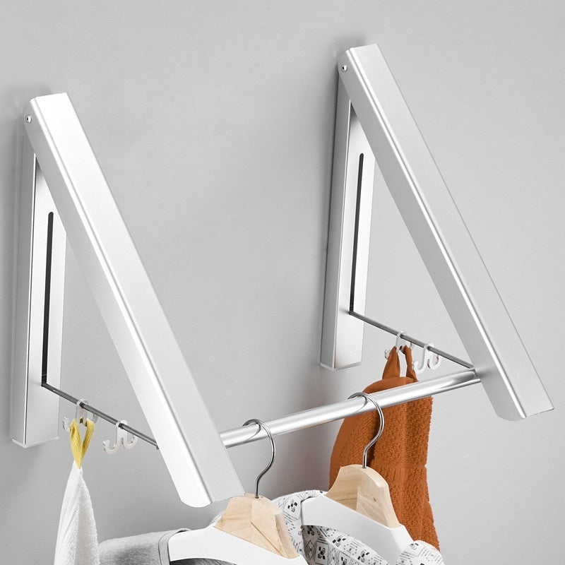 Foldable Punch-Free Wall Hanger – Space Aluminum Coat & Clothes Rack