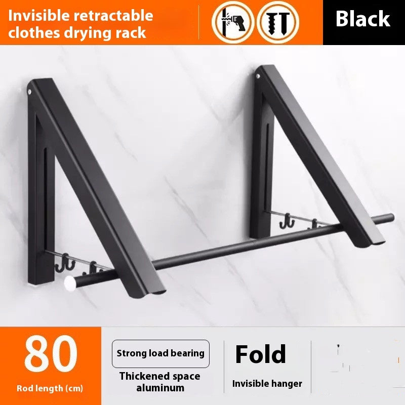 Foldable Punch-Free Wall Hanger – Space Aluminum Coat & Clothes Rack
