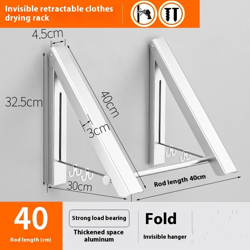 Foldable Punch-Free Wall Hanger – Space Aluminum Coat & Clothes Rack