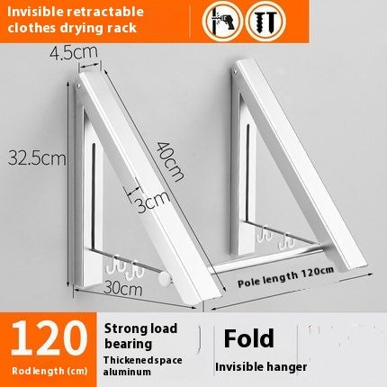 Foldable Punch-Free Wall Hanger – Space Aluminum Coat & Clothes Rack